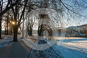 ÃœlejÃµe park near the embankment of the EmajÃµgi river in Tartu, Estonia