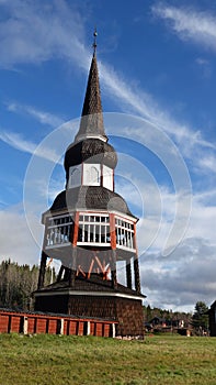 Ã„lvros gamla kyrka belltower in Harjedalen in Sweden