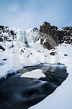 Ã–xarÃ¡rfoss Waterfall at Thingvellir National Park Iceland