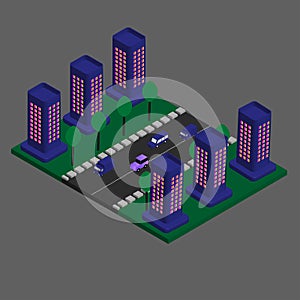 Ä°sometric Modern Buildings Vector Ä°llustration. Vector Flat Buildings