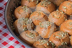 Åžekerpare, traditional Turkish dessert, a piece of sweetness