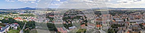 Åšwidnica, city and mountains, panorama, aerial view