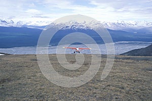 ï¿½Super Cubï¿½ Piper bush airplane in St. Elias National Park and Preserve, Wrangell Mountains, Wrangell, Alaska