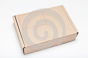 Ð’elivery box, cardboard parcel. Carton cargo. Copy space for text. Mockup