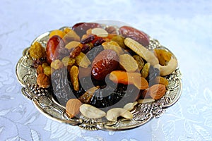 Ðœix dried fruits and nuts of Israel. Dried fruits - symbol of the Jewish holiday Tu Bishvat