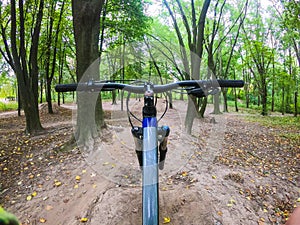 Ð‡MTB bicycle on the trails in the autumn season