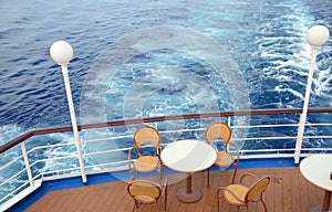 Ðžn the deck of a cruise ship in the Mediterranean