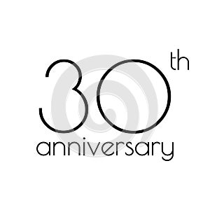 ÐŸÐµÑ‡Ð°Ñ‚ÑŒ30th anniversary icon. 30 years celebrating and birthday logo. Vector illustration