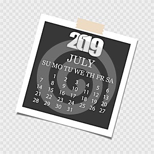 ÐŸÐµÑ‡Ð°Ñ‚ÑŒCalendar 2019. Tear-off calendar. Gray background. Vector illustration