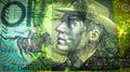 10 Australian dollars closeup Royalty Free Stock Photo