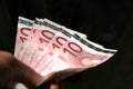10 Euros bills close-up
