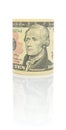 10 U.S. dollars on a white background