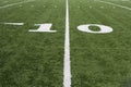 10 Yard Line On American Football Field Royalty Free Stock Photo