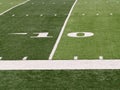 10 yard line on football field Royalty Free Stock Photo