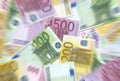 100,200,500 Euro Notes Texture Royalty Free Stock Photo