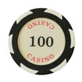 100 dollars casino chip