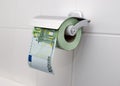 100 Euro Toilet Paper Royalty Free Stock Photo