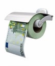 100 Euro Toilet Paper (separated) Royalty Free Stock Photo