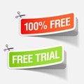 100% free and free trial labels Royalty Free Stock Photo