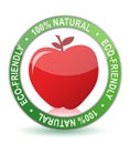 100% natural apple seal illustration design