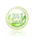 100% natural icon made in illustrator cs4 Royalty Free Stock Photo