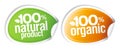 100% natural product stickers. Royalty Free Stock Photo