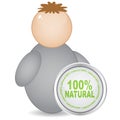 100% natural web button Royalty Free Stock Photo