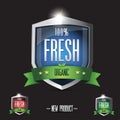 100 percent fresh Organic shield set Royalty Free Stock Photo