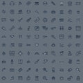 100 professional grey web icon set