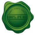 100% PURE ecology stamp Royalty Free Stock Photo