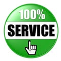 100% service button Royalty Free Stock Photo