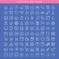 100 thin line icons