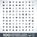 100 Universal Icons For Web and Mobile