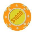 1000 dollars casino chip