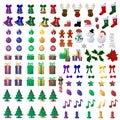 110 Christmas Icons Royalty Free Stock Photo