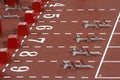 110-meter hurdles Blocks Royalty Free Stock Photo