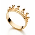 12 Karat Yellow Gold Crown Setting Ring With Diamond Accents