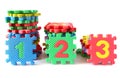 123 on puzzle mat Royalty Free Stock Photo