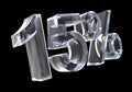15 percent in glass (3D) Royalty Free Stock Photo