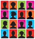 16 anonymous colorful mugshots Royalty Free Stock Photo