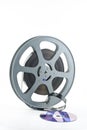 16mm film reel and DVD Royalty Free Stock Photo