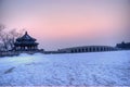 17 arch bridge in sunset