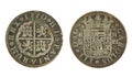 1770 Spanish 2 real coin Royalty Free Stock Photo