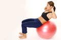 180 Fitball Crunch 2 Royalty Free Stock Photo