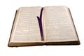 1812 antique Bible open at Isaiah