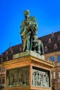 1839 statue of Johannes Gutenberg, inventor of printing in Strasbourg, France Royalty Free Stock Photo