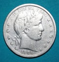 1896 United States of America silver half dollar Royalty Free Stock Photo