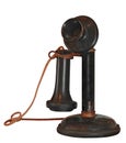 1900's Candlestick Telephone on White