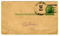 1920's Postcard, One Cent Cancel Royalty Free Stock Photo