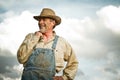 1930s farmer smiling Royalty Free Stock Photo